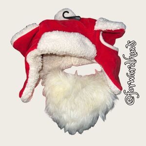 Santa Hat with Beard for XL Dog  **View Photos of Inside of beard** Damage